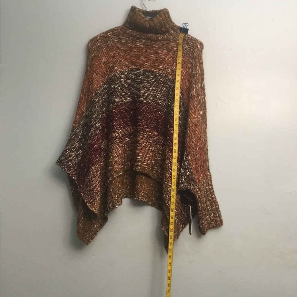 DESIGN LAB Cream and Brown Cowl Neck Sweater with Fuzzy Texture - Picture 7 of 12